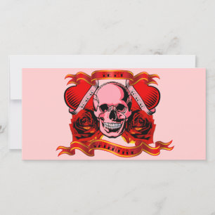 Valentine Tattoo Skull Hearts Holiday Card