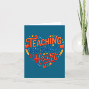 Valentine Teaching Work Heart Teacher Illustration Card