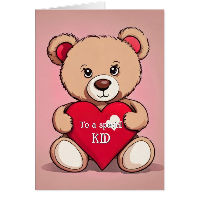 Valentine Teddy Bear For Kid (Front)