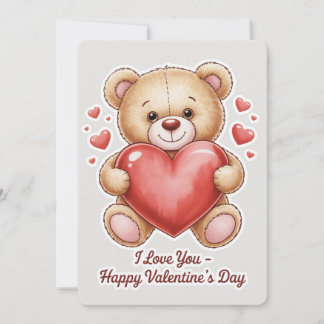Valentine teddy bear holiday card