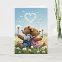 Valentine Teddy Bears With Heart Dandelion
