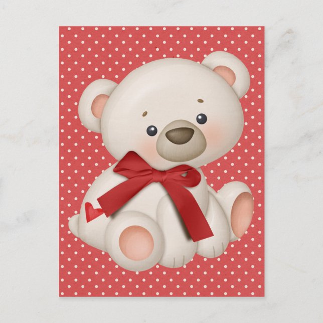 Valentine teddy holiday postcard (Front)
