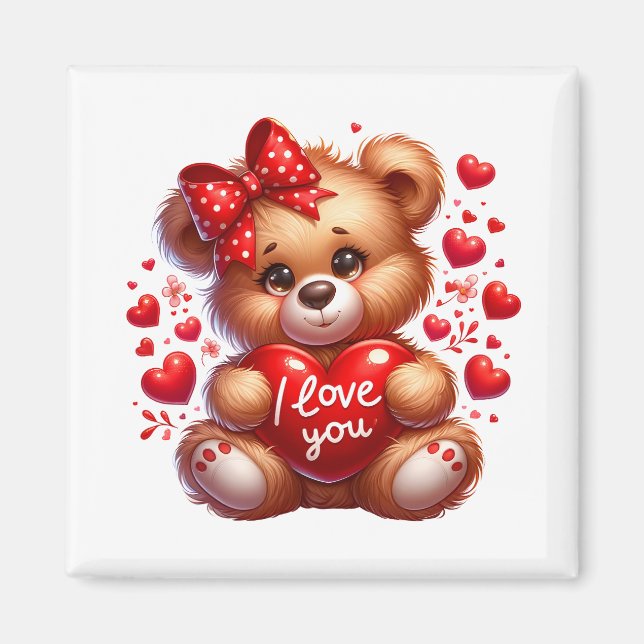 Valentine Teddy  Magnet (Front)