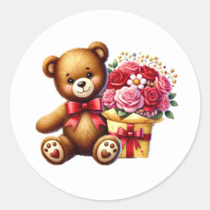 Valentine Teddy Stickers
