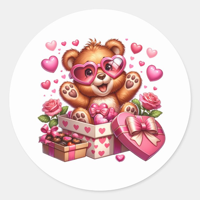 Valentine Teddy Stickers (Front)