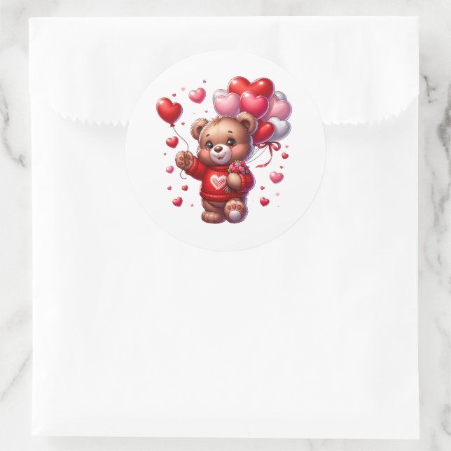 Valentine Teddy Stickers (Bag)
