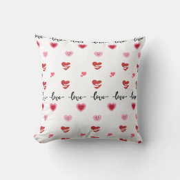 Valentine Throw Pillow love text