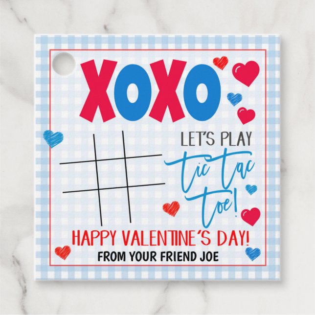 Valentine Tic Tac Toe Gift Tag (Front)