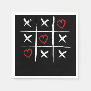 Valentine Tic Tac Toe Hearts Valentines Day Valent Napkin