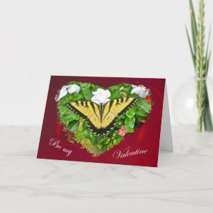 Valentine Tiger Swallowtail Butterfly Items Holiday Card