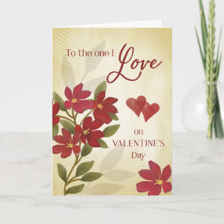 Valentine to the one I Love Red Floral Collage  Card