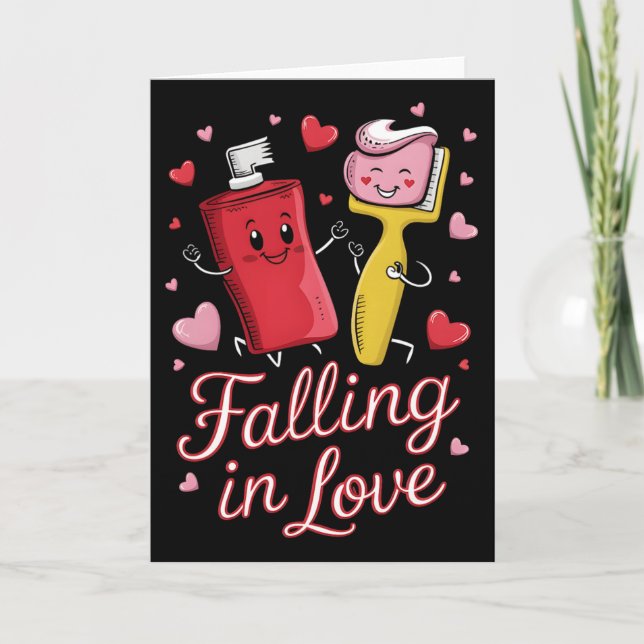 Valentine Toothpaste Love Toothbrushes Falling Inl Card (Front)