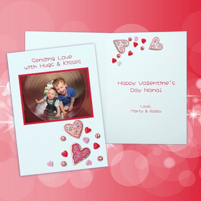 Valentine Treats Kids Photo Greeting Card (Creator Uploaded)