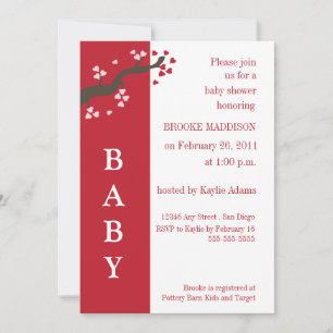 Valentine Tree Baby Shower Invitation