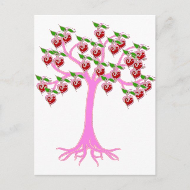 Valentine Tree Holiday Postcard (Front)