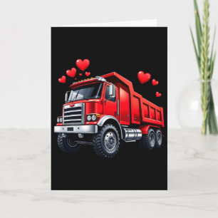 Valentine Truck, Dump With Hearts, Construction Lo Card