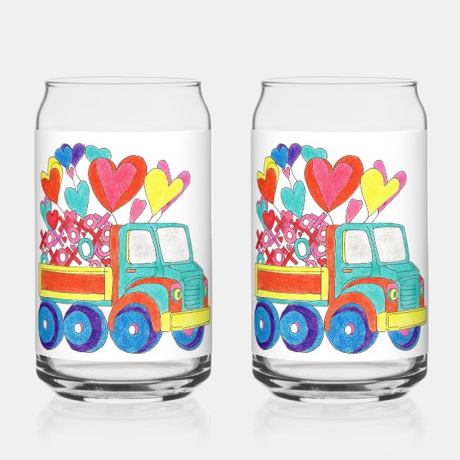 Valentine Truck Soda Glass (Front)