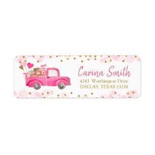 Valentine Truck Sweetheart Address Label