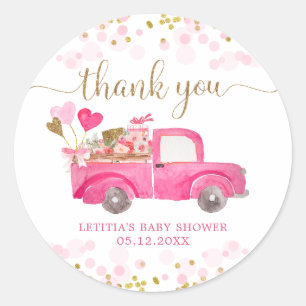 Valentine Truck Sweetheart Thank You Sticker