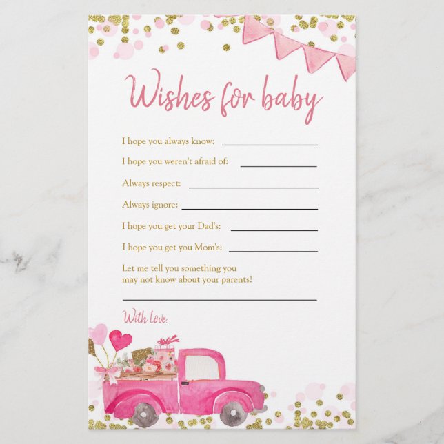 Valentine Truck Sweetheart Wishes For Baby (Front)