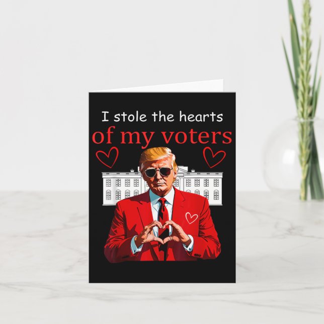 Valentine Trump President Hearts Usa America House Card (Front)
