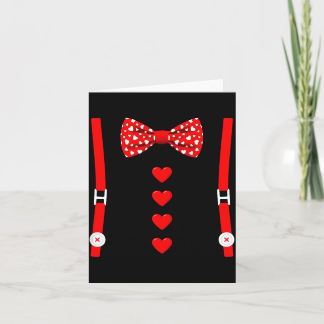 Valentine Tuxedo Heart Outfit Funny Love  Card (Front)