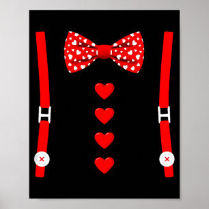Valentine Tuxedo Heart Outfit Funny Love Poster