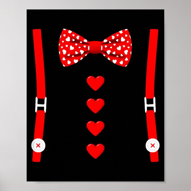 Valentine Tuxedo Heart Outfit Funny Love  Poster (Front)