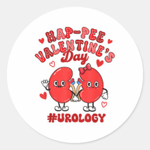 Valentine Urology Nurse Hap-pee Valentines Day Uro Classic Round Sticker