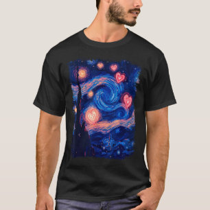 Valentine Van Gogh Starry Night Heart Matching Cou T-Shirt