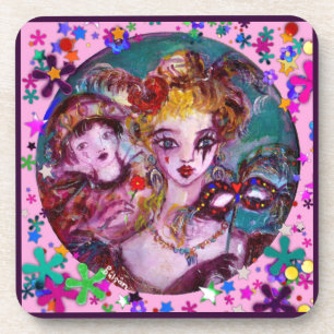 VALENTINE VENETIAN MASQUERADE CONFETTI COASTER
