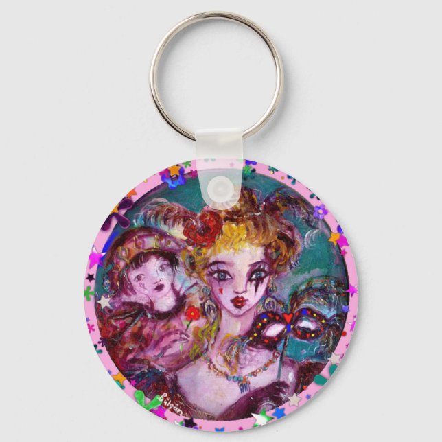 VALENTINE VENETIAN MASQUERADE CONFETTI KEY RING (Front)