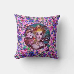 VALENTINE VENETIAN MASQUERADE MASKS AND CONFETTI CUSHION
