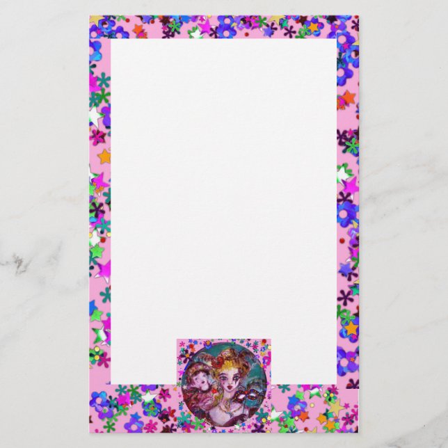 VALENTINE VENETIAN MASQUERADE MASKS STATIONERY (Front)