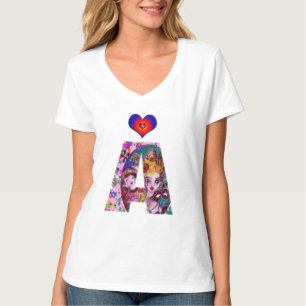VALENTINE VENETIAN MASQUERADE MONOGRAM A LETTER T-Shirt