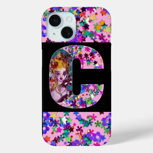 VALENTINE VENETIAN MASQUERADE MONOGRAM C LETTER Case-Mate iPhone CASE (Back)