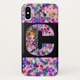 VALENTINE VENETIAN MASQUERADE MONOGRAM C LETTER iPhone X CASE
