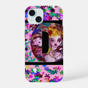 VALENTINE VENETIAN MASQUERADE MONOGRAM D LETTER iPhone 15 CASE