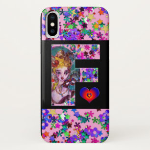 VALENTINE VENETIAN MASQUERADE MONOGRAM F LETTER iPhone X CASE