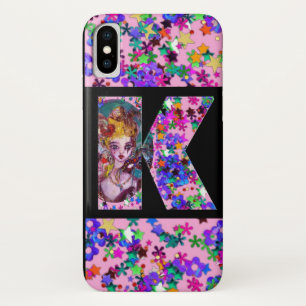 VALENTINE VENETIAN MASQUERADE MONOGRAM K LETTER iPhone X CASE