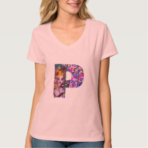 VALENTINE VENETIAN MASQUERADE MONOGRAM R LETTER T-Shirt