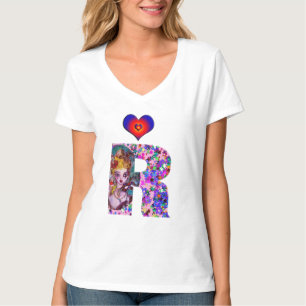 VALENTINE VENETIAN MASQUERADE MONOGRAM R LETTER T-Shirt