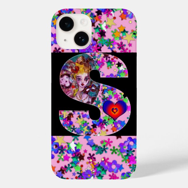 VALENTINE VENETIAN MASQUERADE MONOGRAM S LETTER Case-Mate iPhone CASE (Back)
