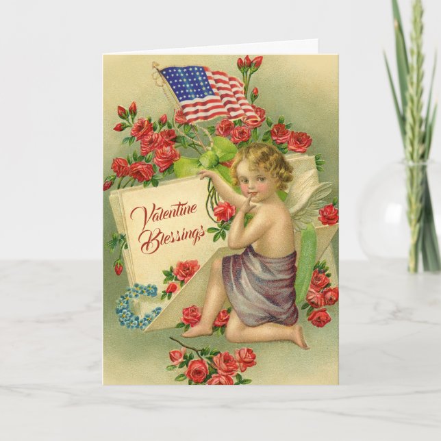 Valentine Veteran Military Vintage Holiday Card (Front)