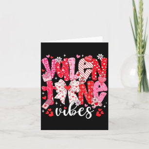 Valentine Vibes Coquette Bow Valentines Day Pink W Card