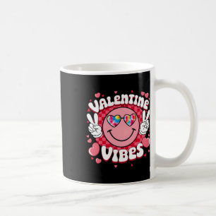 Valentine Vibes Hippie Tie Dye Sungl Groovy Smilin Coffee Mug