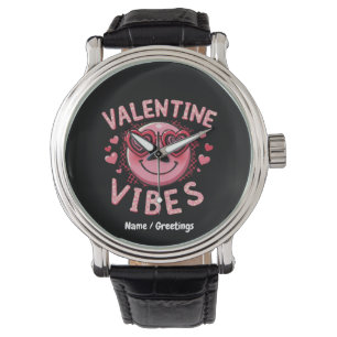 Valentine Vibes Hippie Valentines Day Groovy Retro Watch