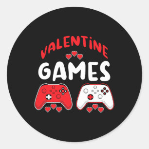 Valentine Video Games Funny Valentines Day Gamer B Classic Round Sticker