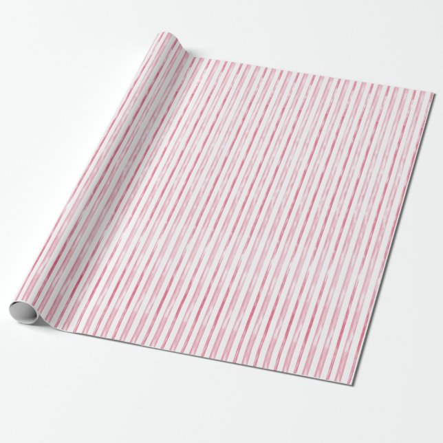 Valentine Watercolor Lines Wrapping Paper (Unrolled)