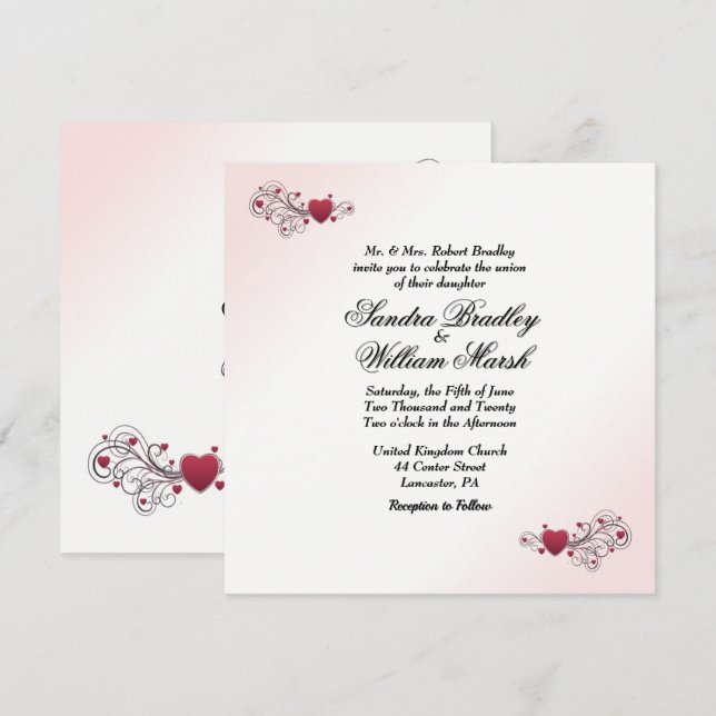 Valentine Wedding Invitation (Front/Back)